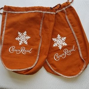 2 caramel Crown Royal bags